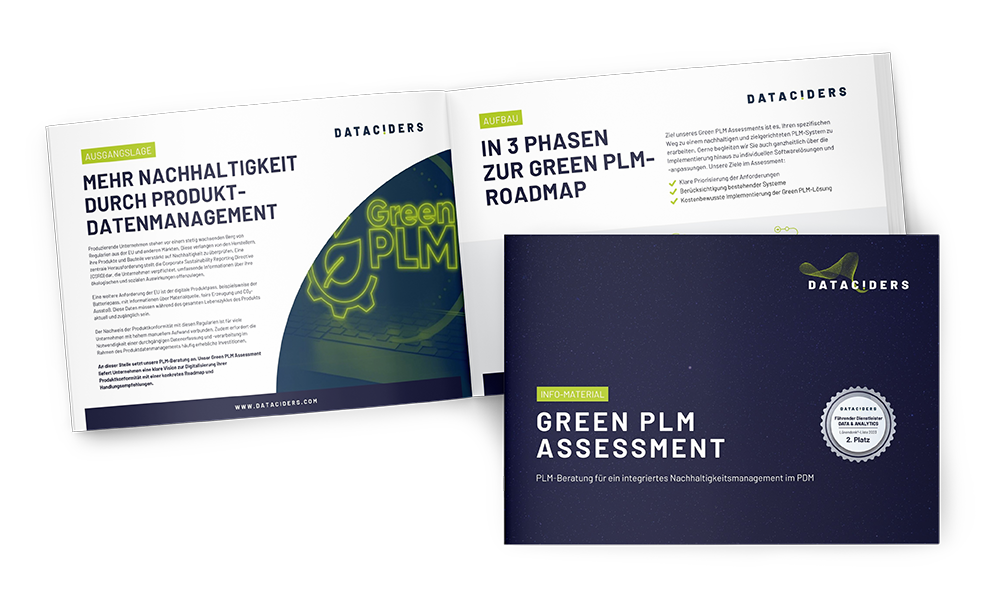 Vorschau der Broschüre zum Green PLM Assessment von Dataciders