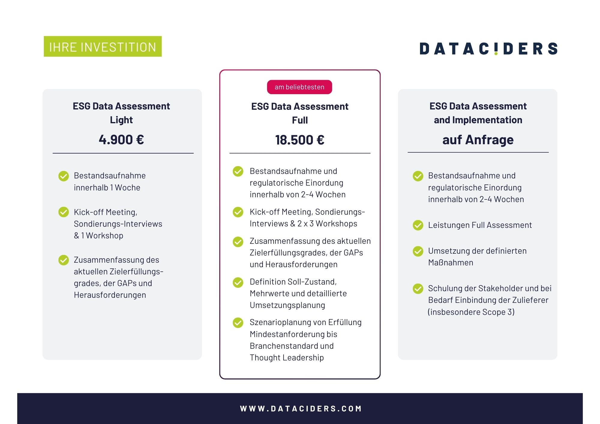 Vorschau der Broschüre zum ESG Reporting ESG Data Assesment