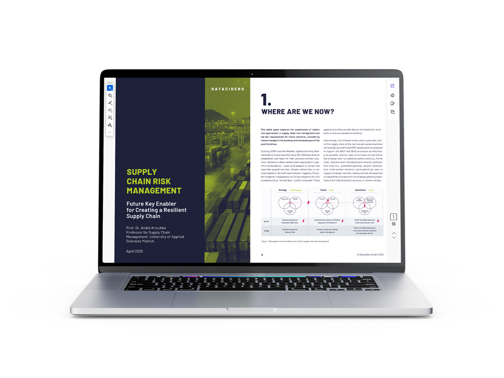 Mock-up des Dataciders Whitepapers zu Supply Chain Risk Management