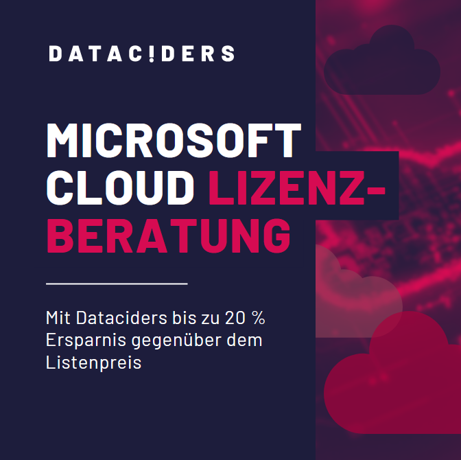 Produktbild mit der Aufschrift "Microsoft Cloud-Lizenzberatung"