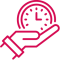 SCM-Effizienz-Dataciders Symbol einer Hand mit Uhr